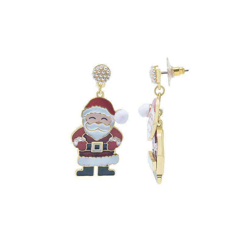 Celebrate Together Light Skin Tone Santa Claus Drop Earrings, Womens, Red Product Image