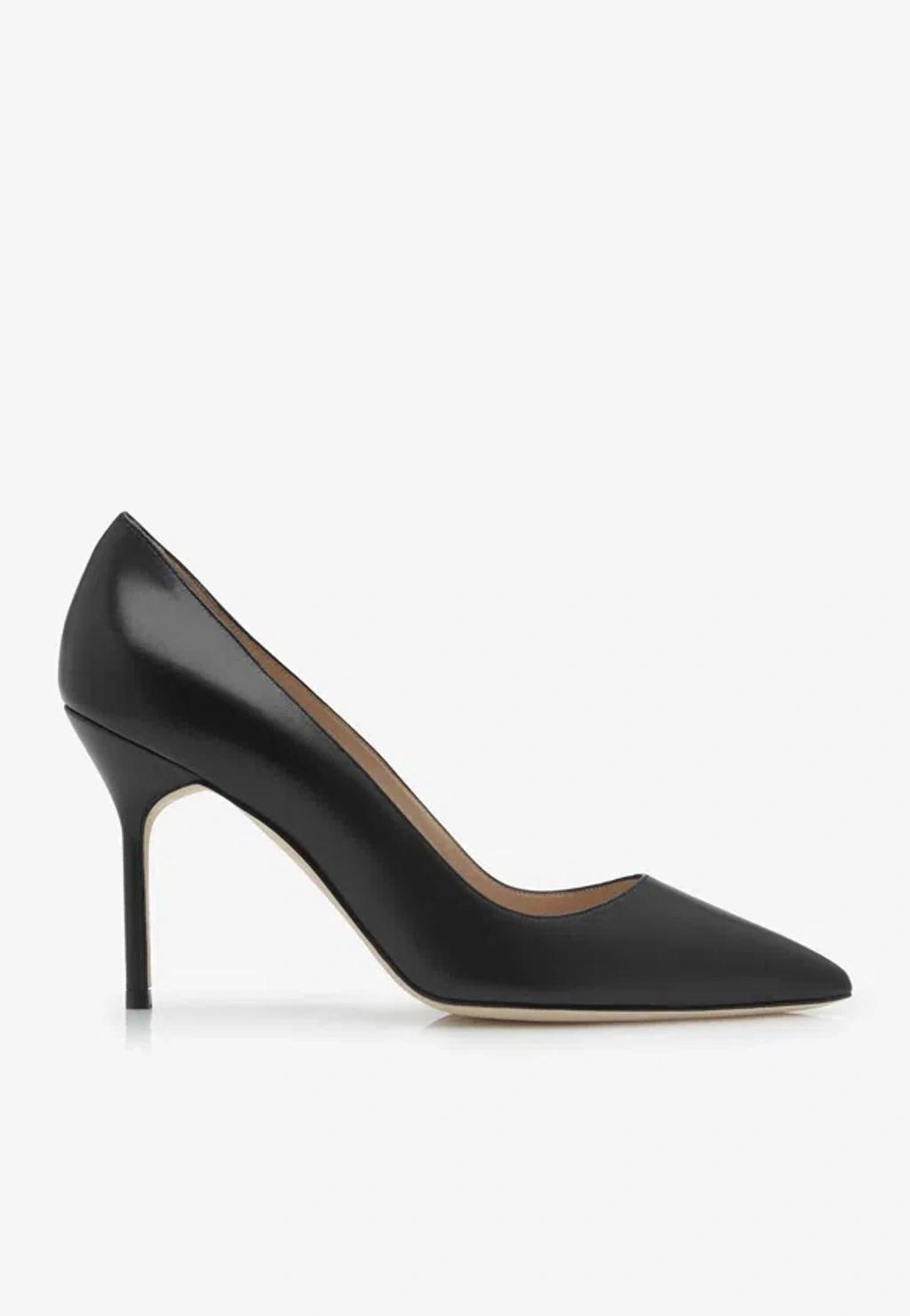 MANOLO BLAHNIK Bb 90 Leather Pumps In Black Product Image