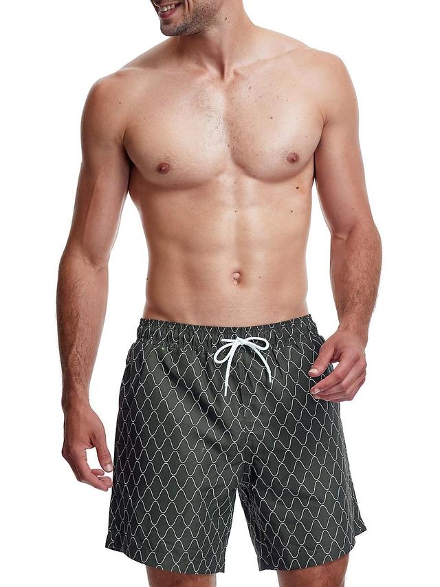 Mens Printed Drawstring Swim Shorts Product Image