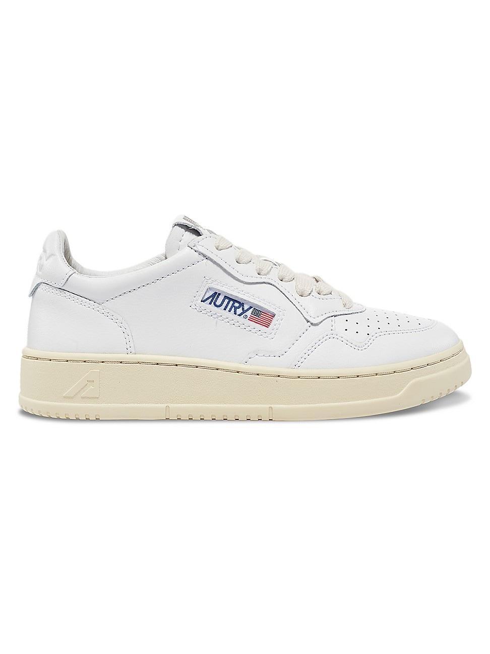 AUTRY Medalist Low-Top Leather Sneakers - Size: 37 - WHITE Product Image