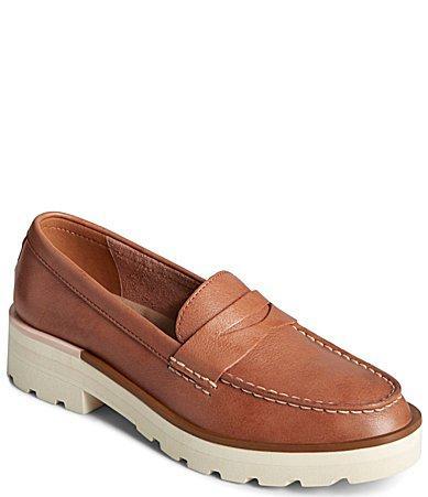 Sperry Chunky Sole Leather Penny Loafers Product Image