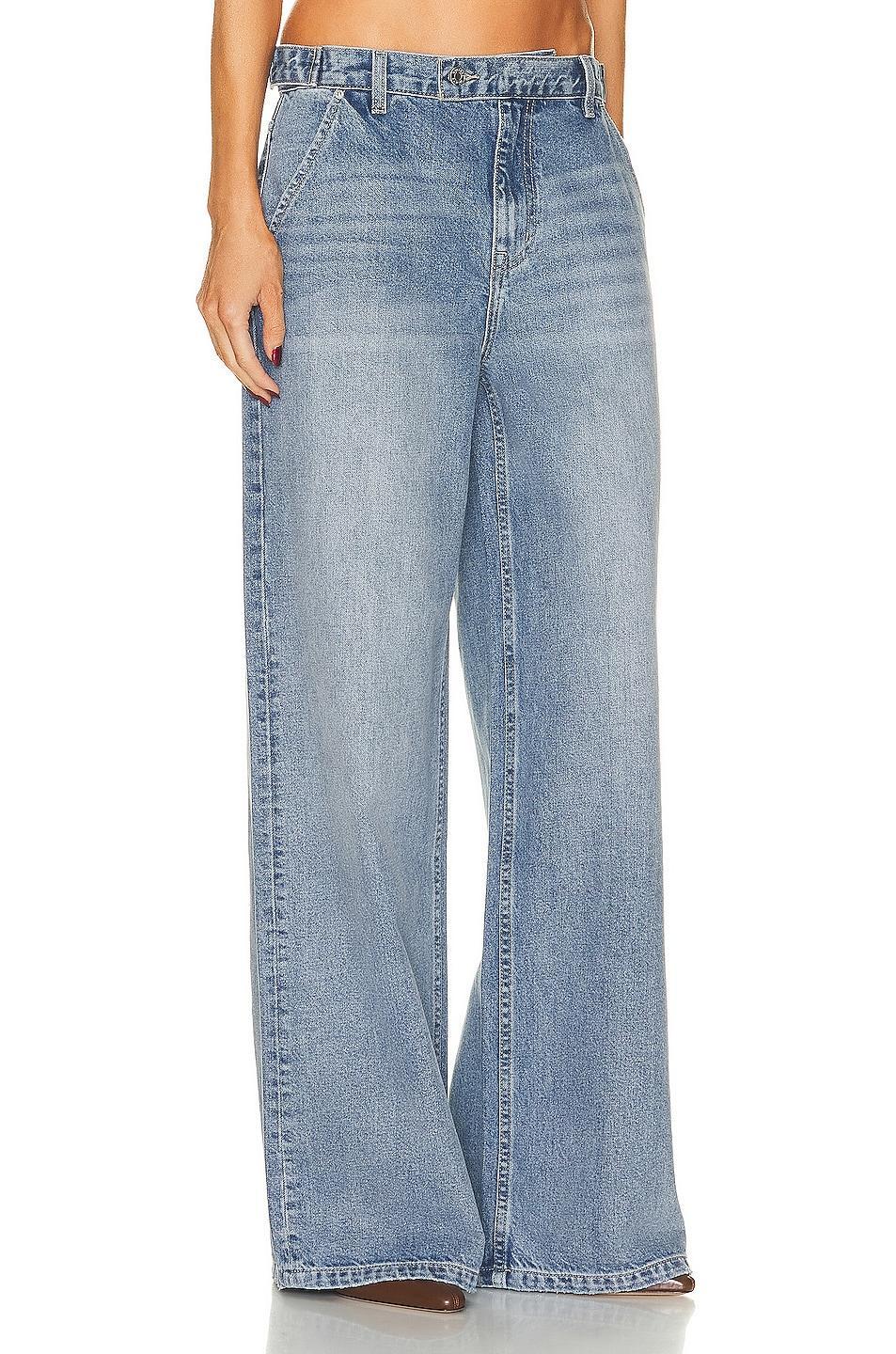 GRLFRND x Maggie MacDonald Leigh Mid Rise Denim Trouser in Blue Product Image