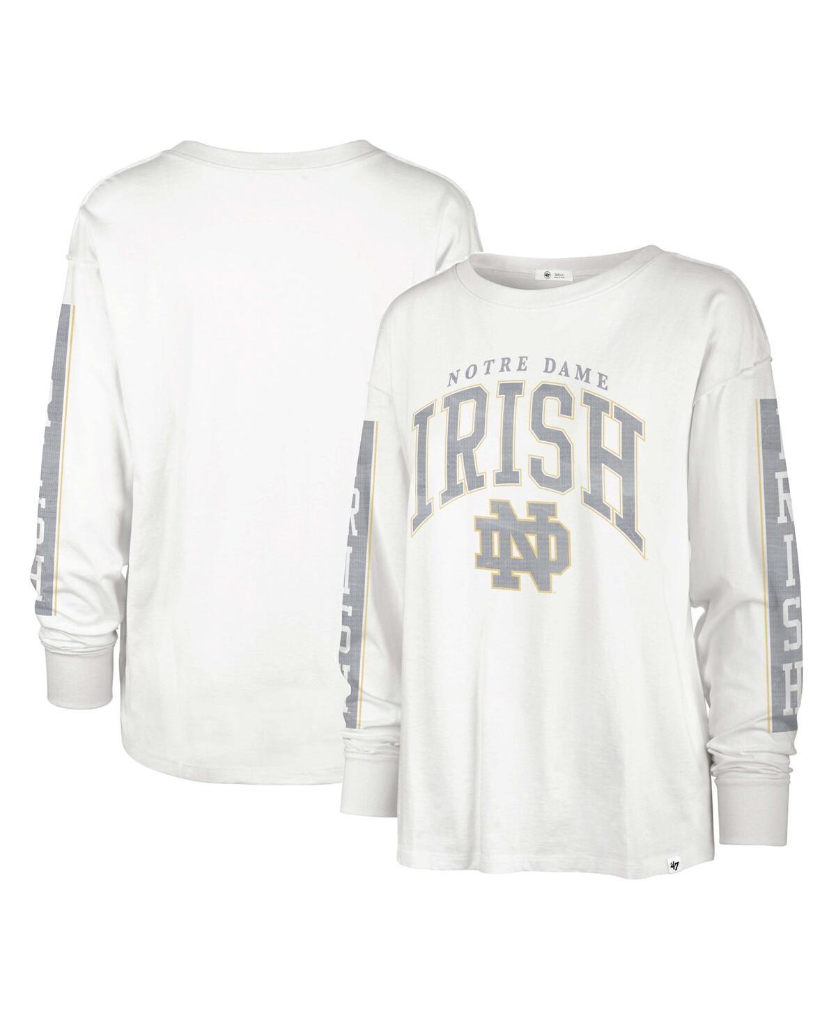 Womens 47 Brand White Notre Dame Fighting Irish Statement Soa 3-Hit Long Sleeve T-shirt Product Image