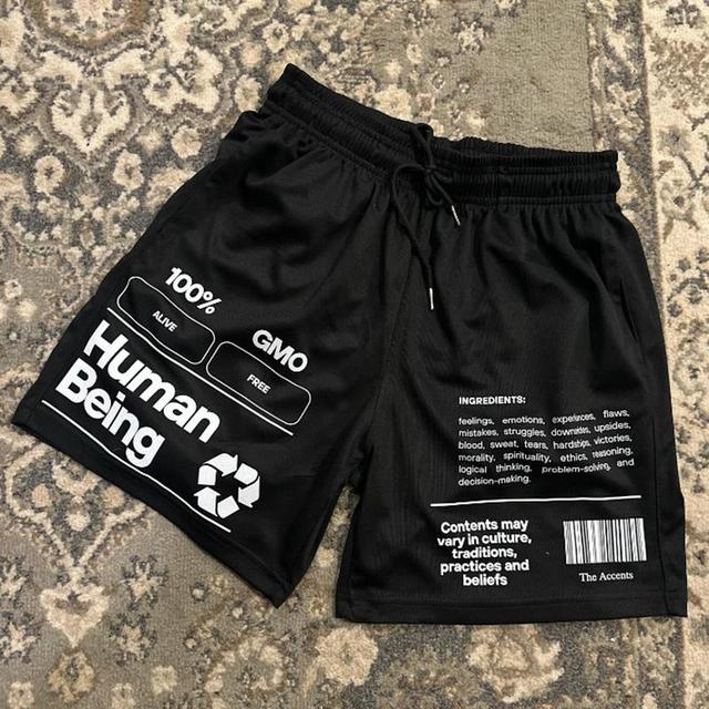 Vintage Human Bein Daily Graphic Casual Street Mesh Shorts Product Image