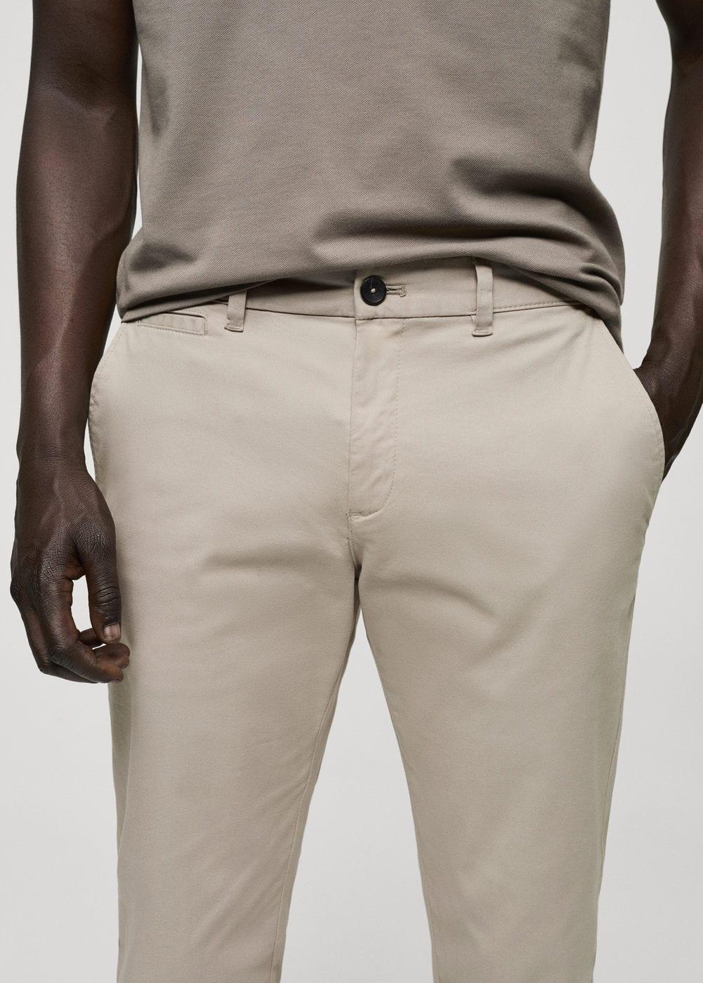 MANGO MAN - Cotton tapered crop pants greyMen Product Image