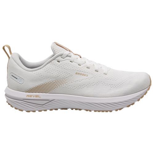 Brooks Mens Revel 6 - Shoes White/Khaki Product Image