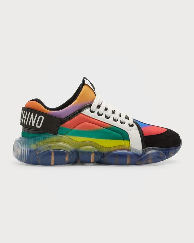 Moschino Men's Clear Teddy Sole Multicolor Fashion Sneakers - Size: 40 EU (7D US) - FANTASY COLOR Product Image