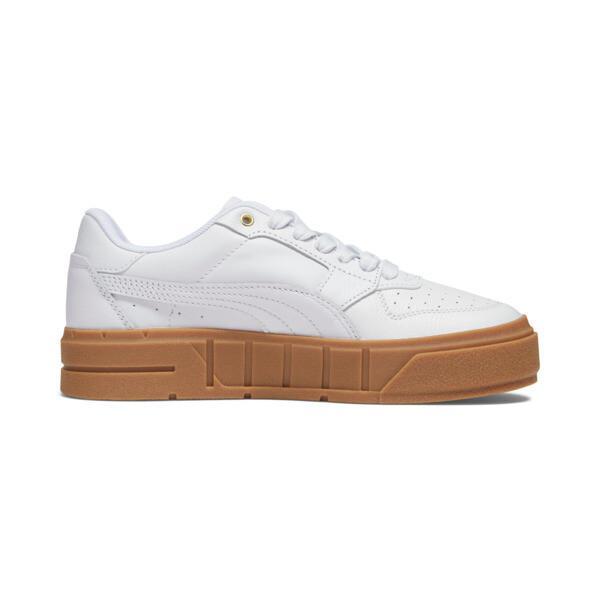 PUMA Cali Court Leather Women's Sneakers in White/Gold Product Image