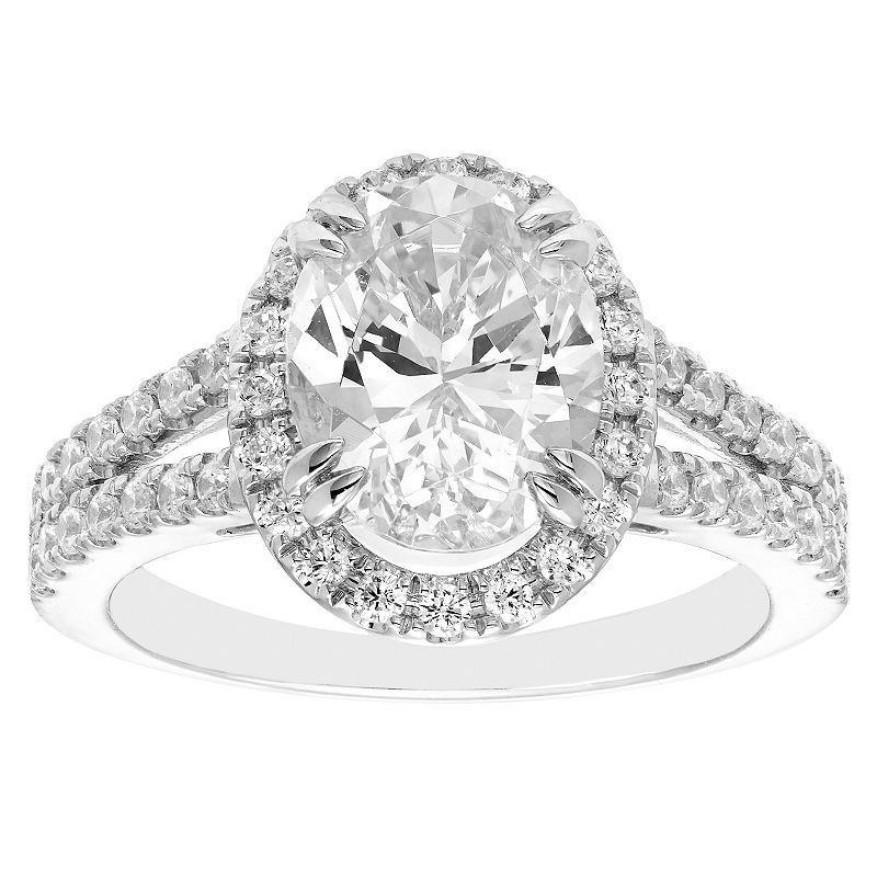 Evergreen Diamonds 14k White Gold 2 1/2 Carat T.W. IGL Certified Oval Lab-Grown Diamond Engagement Ring, Womens 14k Whgold Product Image