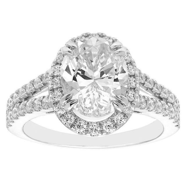 Evergreen Diamonds 14k White Gold 2 1/2 Carat T.W. IGL Certified Oval Lab-Grown Diamond Engagement Ring, Womens 14k Whgold Product Image