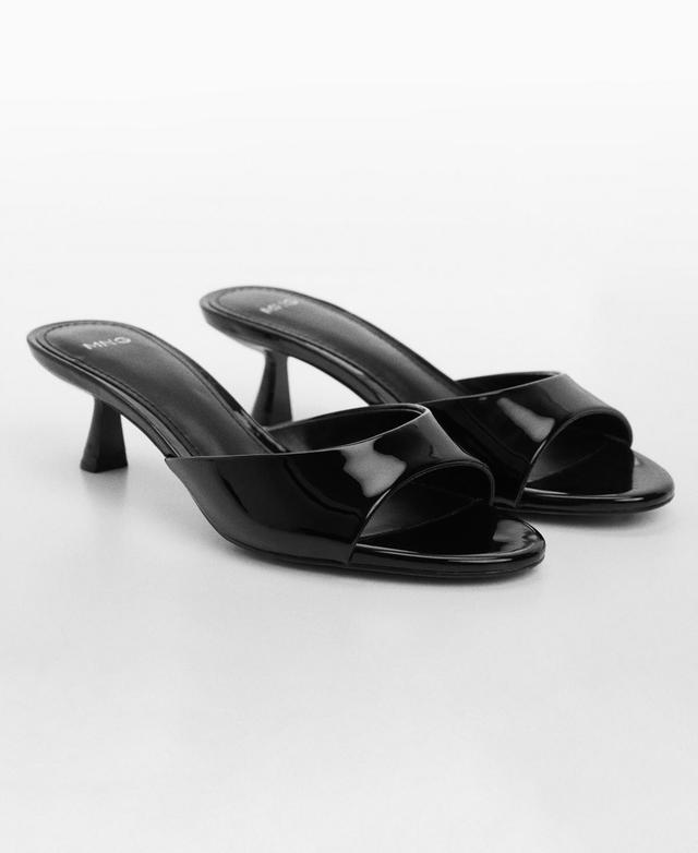 Mango Womens Patent Leather Effect Heeled Sandals Product Image