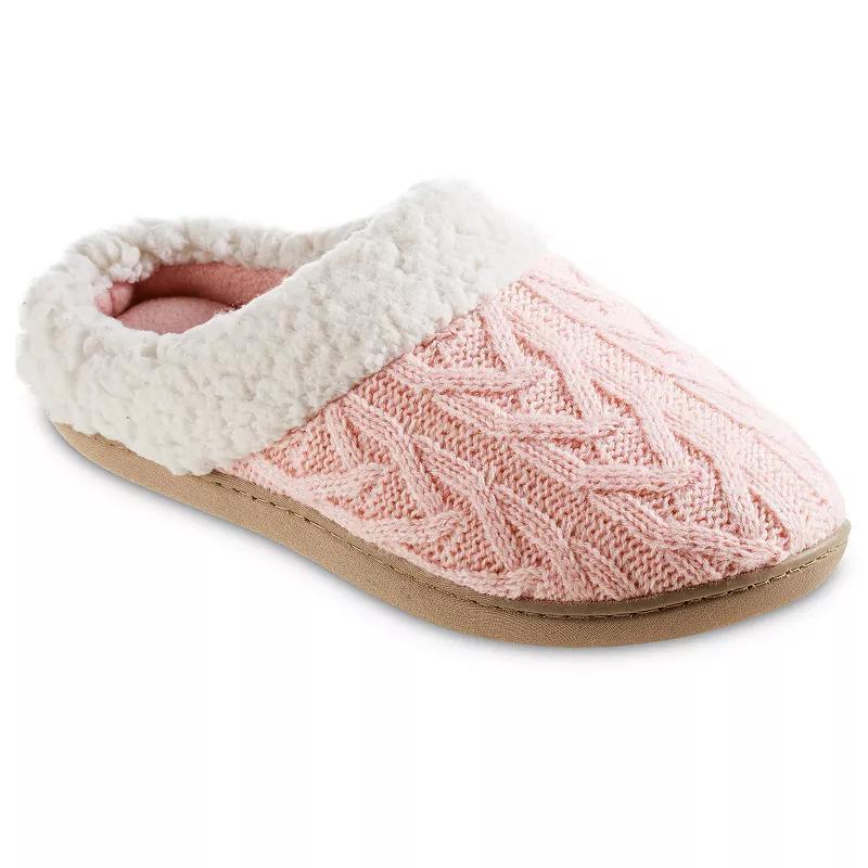 isotoner Alexis Womens Cable Knit Hoodback Slippers Product Image