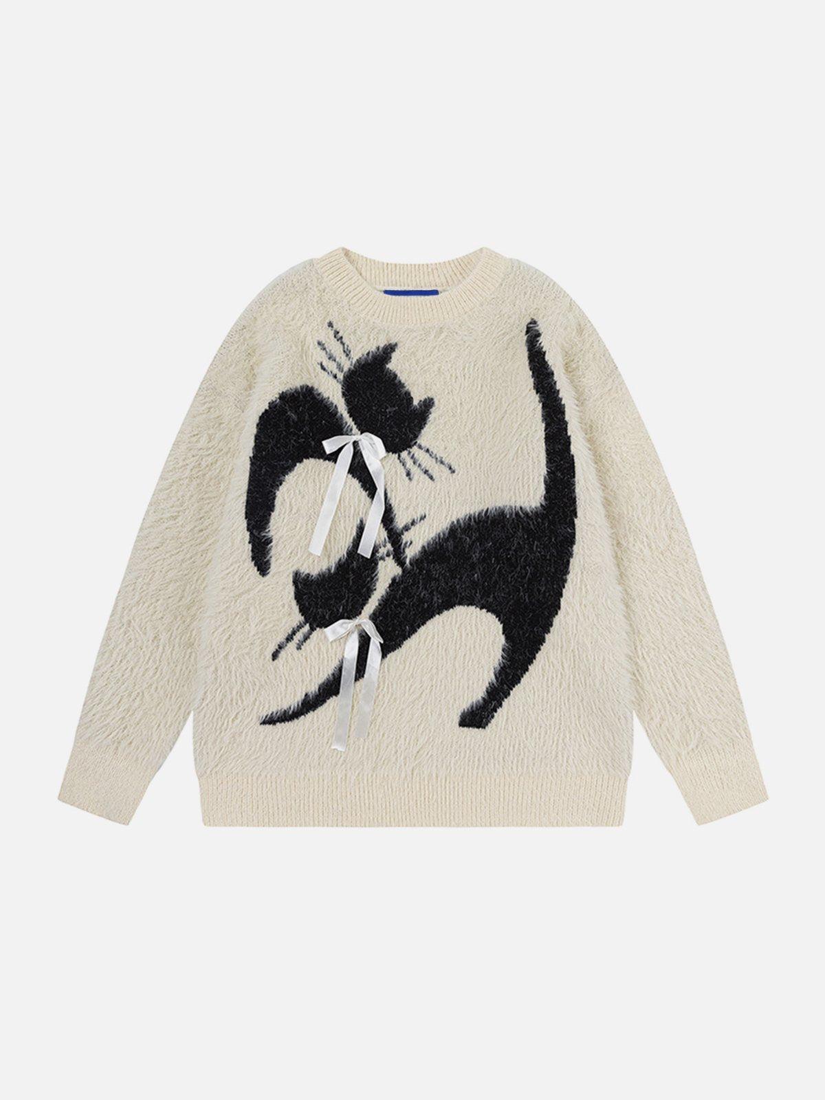 Aelfric Eden Bow Cat Graphic Sweater Product Image