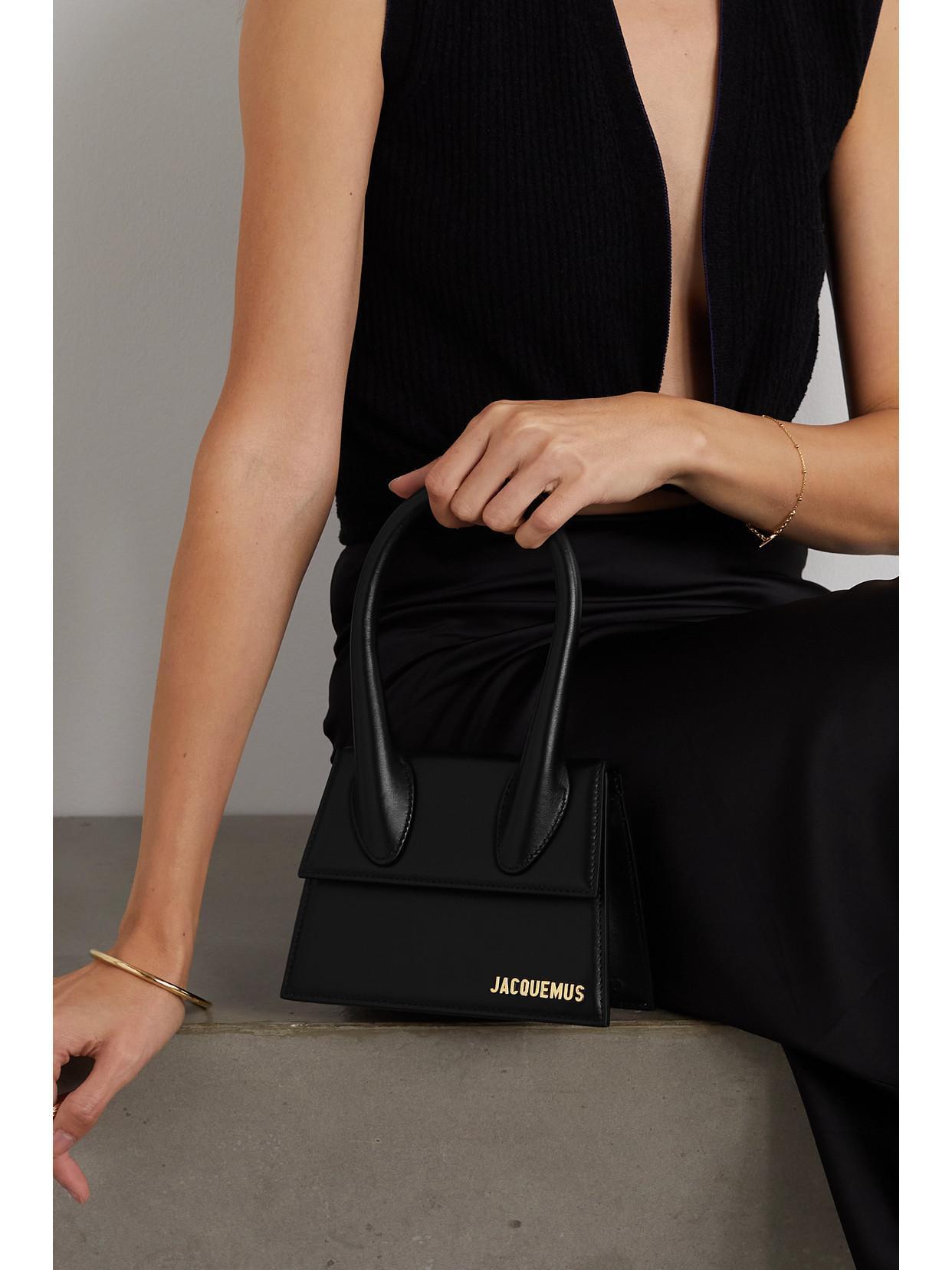 JACQUEMUS Le Chiquito Moyen Mini Leather Tote In Black Product Image