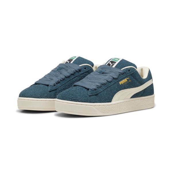 PUMA Suede XL Hairy Men's Sneakers in Grey Skies/Frosted Ivory Product Image