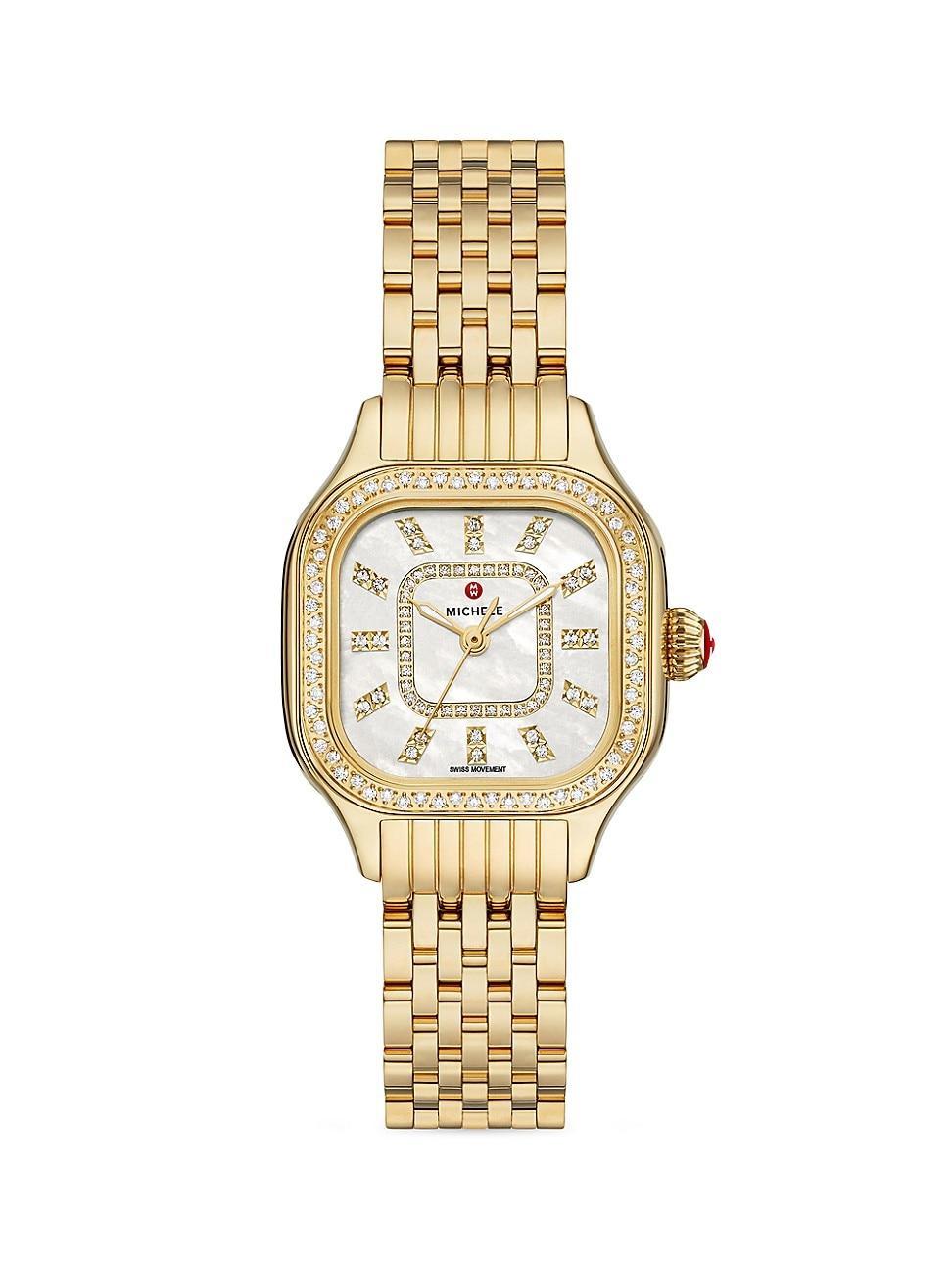 MICHELE Meggie Diamond Dial Watch Head & Bracelet, 29mm Product Image