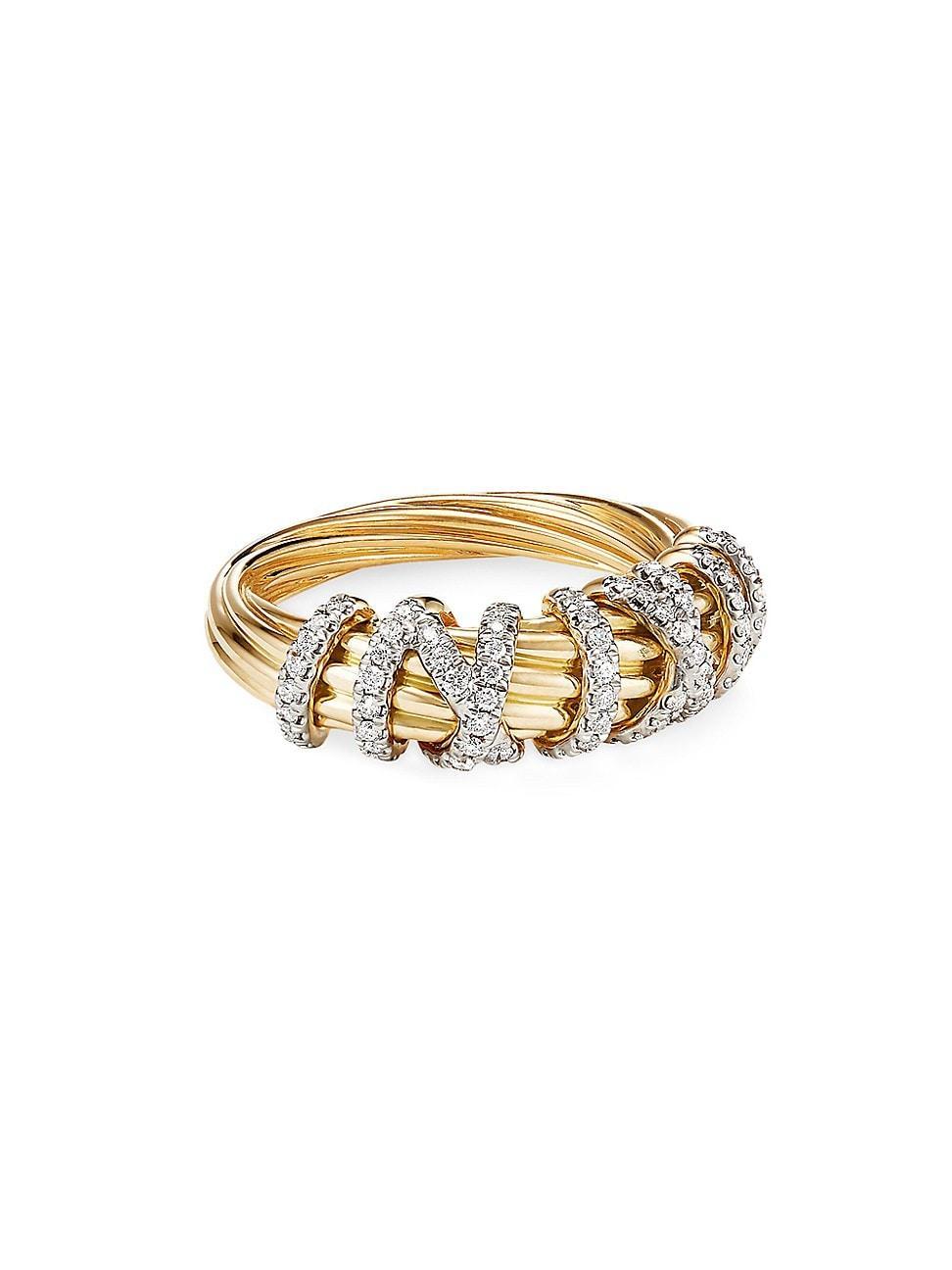 Womens Helena Small Ring In 18K Yellow Gold With Diamonds Product Image