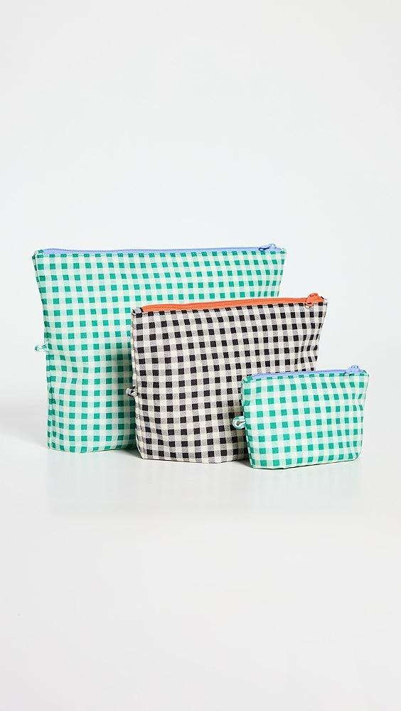 BAGGU Gingham Go Pouch Set | Shopbop Product Image