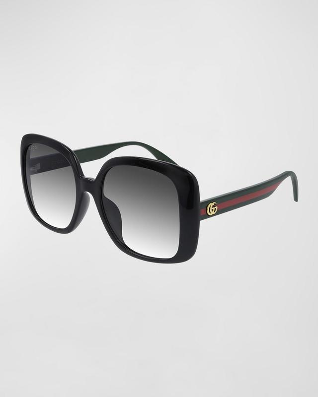 Gucci Womens Black Square 56mm Sunglasses Product Image