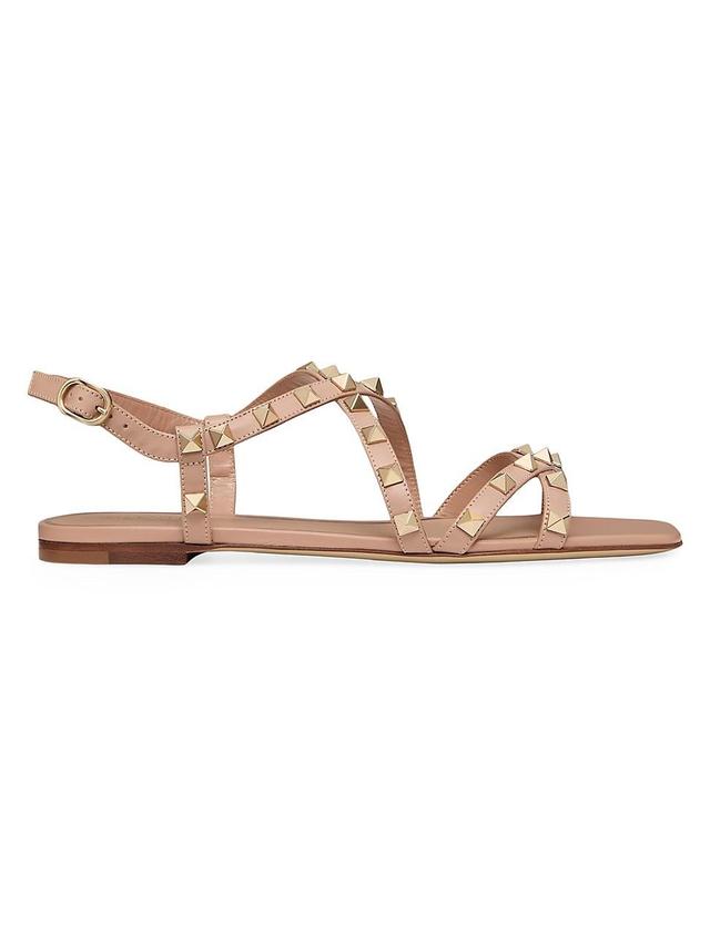 Womens Calfskin Rockstud Sandals with Straps Product Image