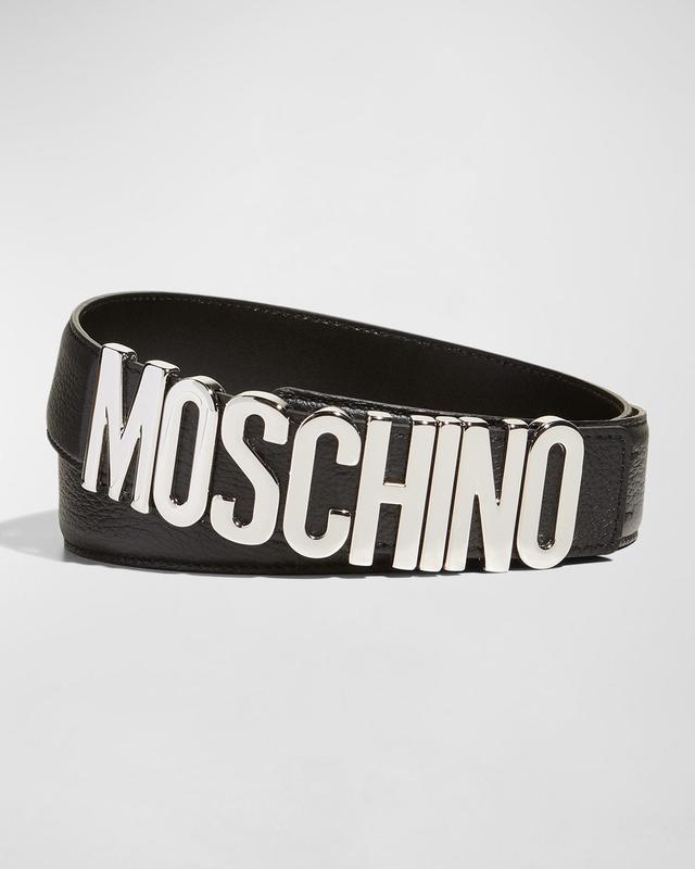 Mens Leather Logo Belt Product Image