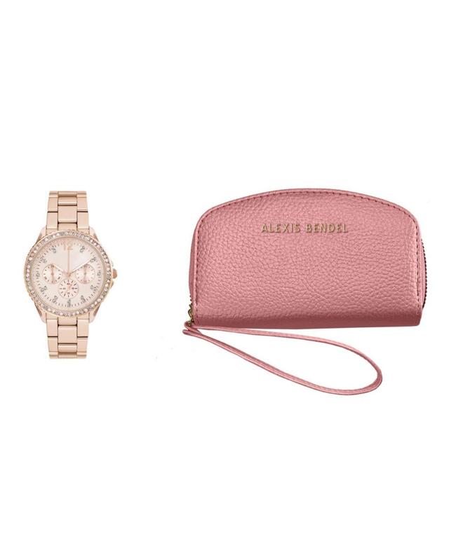 Alexis Bendel Womens Analog Rose Gold-Tone Metal Alloy Bracelet Watch, 33mm and Wallet Gift Set Product Image