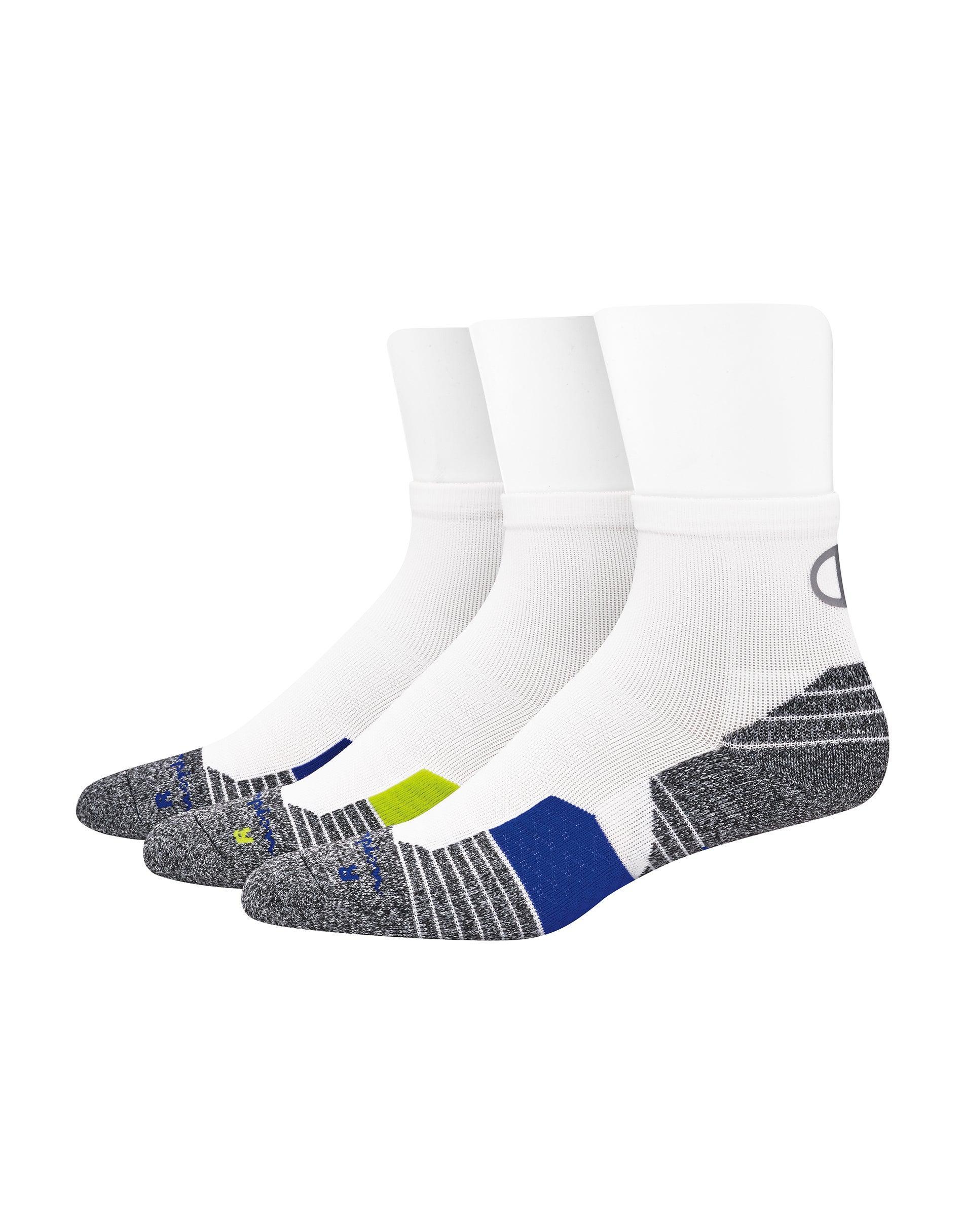 Champion Mens Ankle Socks, 3-Pairs Black Assorted 6-12 Product Image