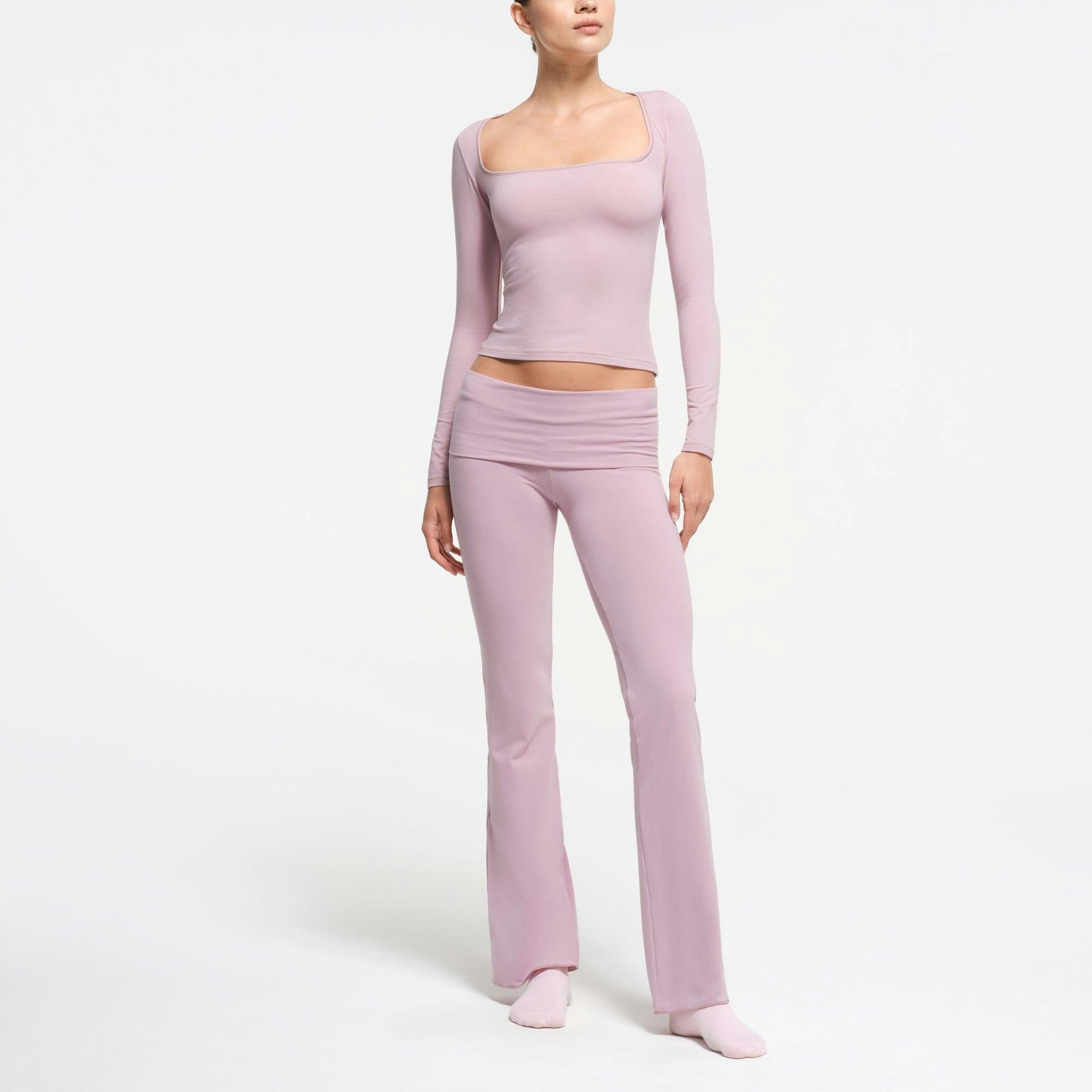 COTTON JERSEY SCOOP NECK LONG SLEEVE TOP | DUSK Product Image