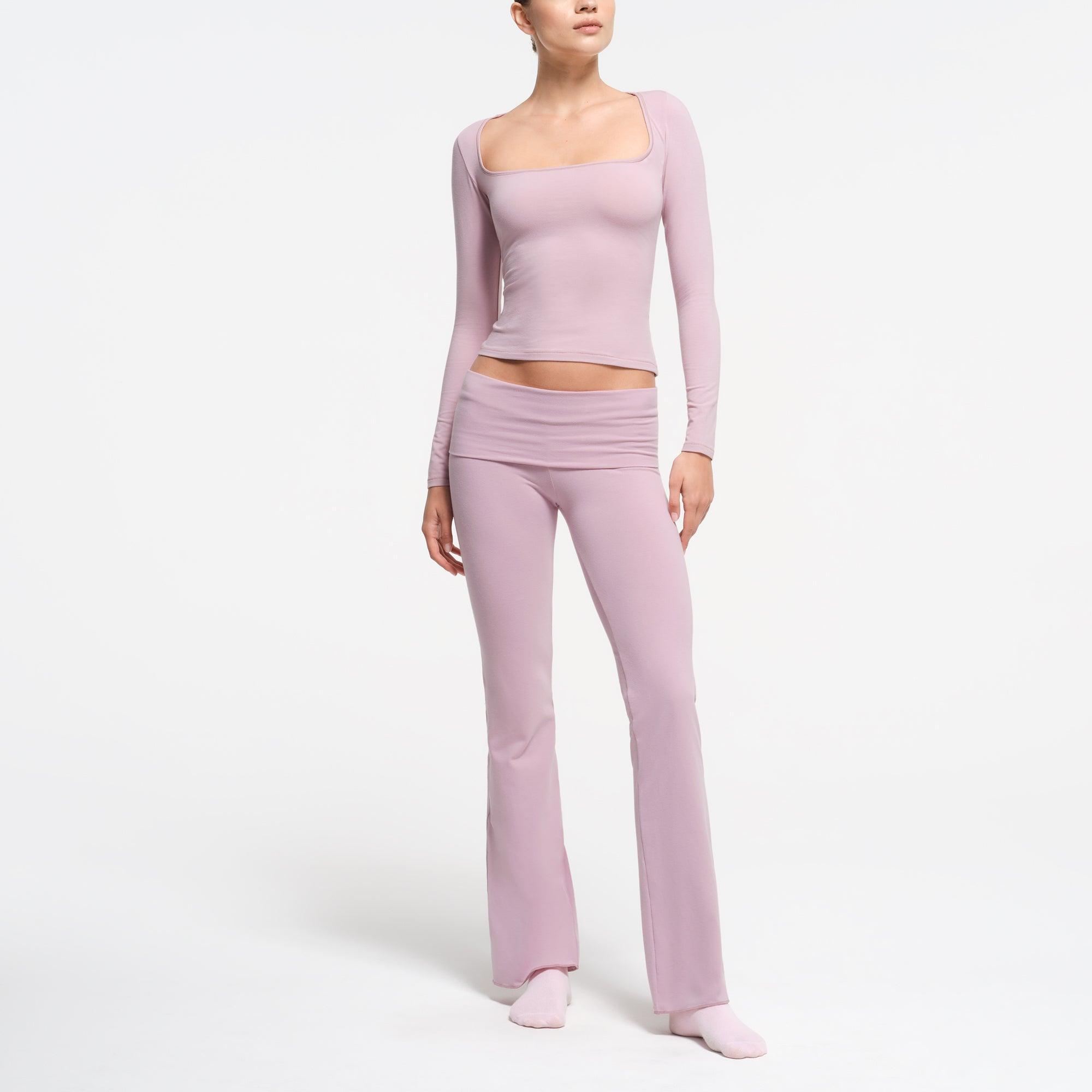 COTTON JERSEY SCOOP NECK LONG SLEEVE TOP | DUSK Product Image