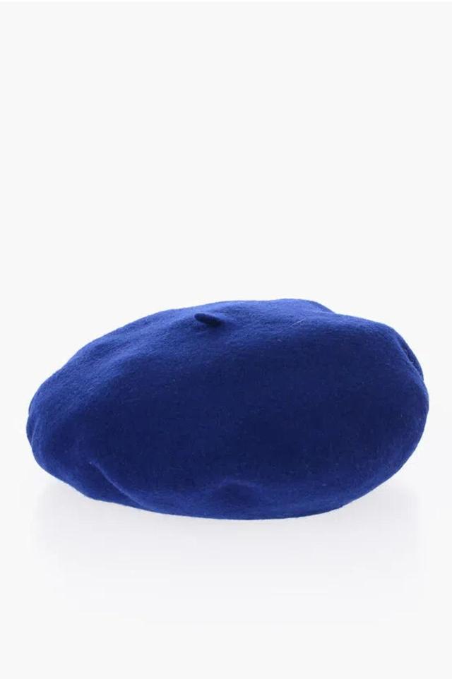 Wool Beret With Logo Detail In Gold Product Image