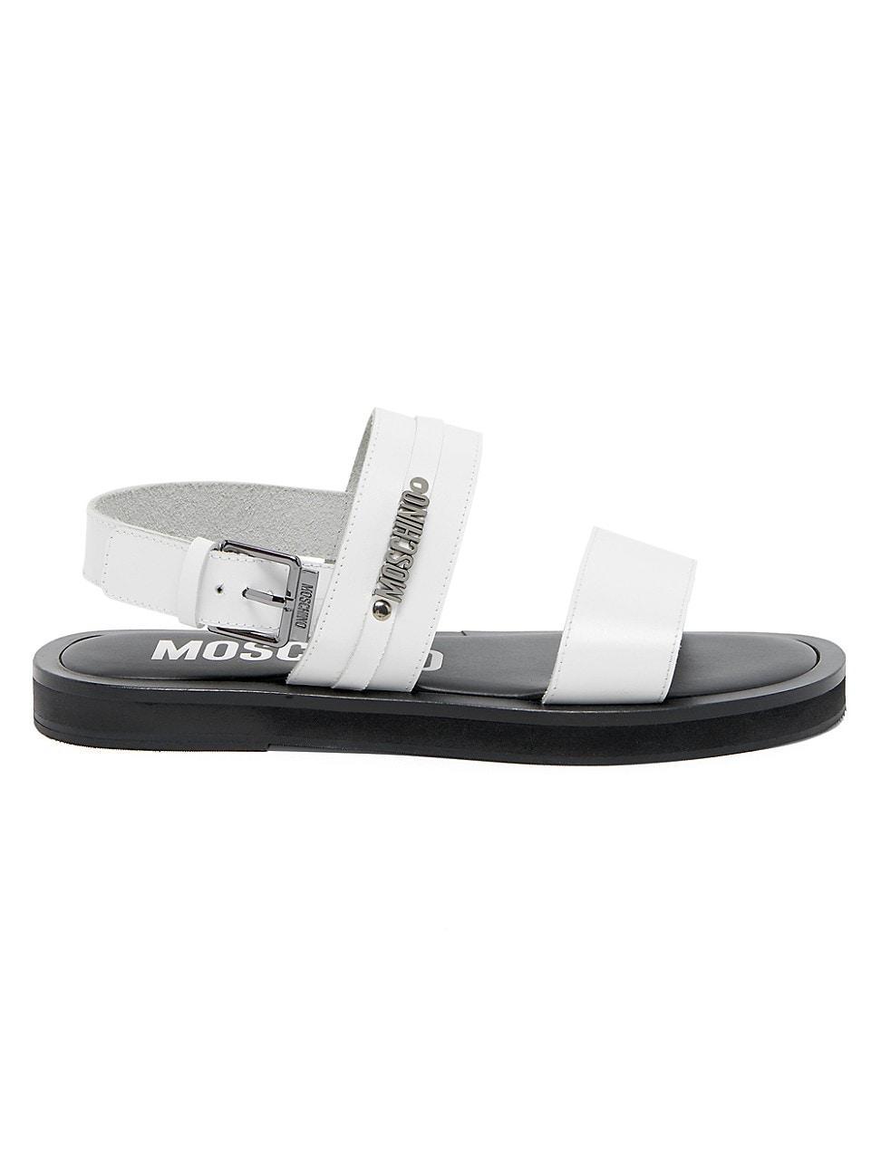 Mens Logo-Engraved Buckle Leather Sandals Product Image