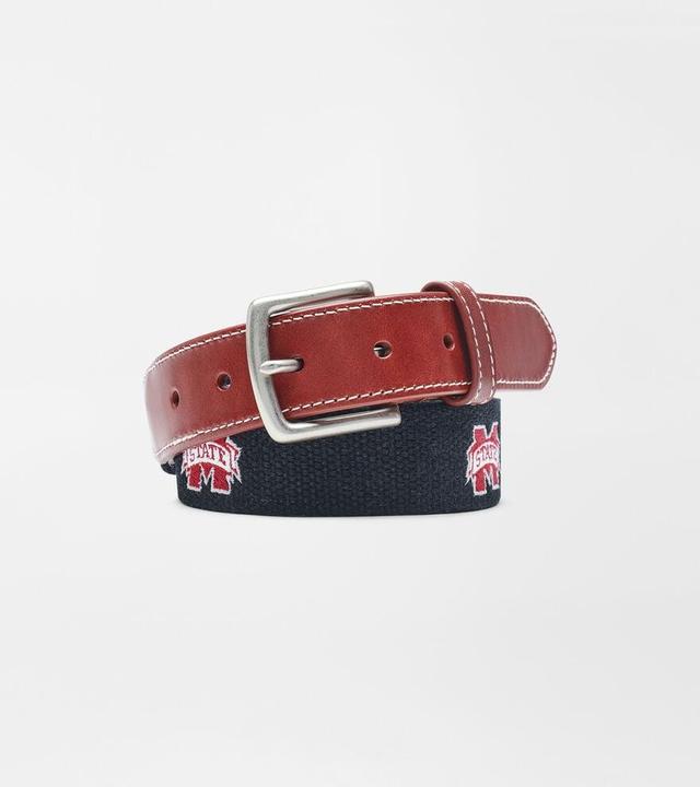 Peter Millar Mens Mississippi State Bulldogs Belt | Color: Black | Size: 34 | Miss St Product Image