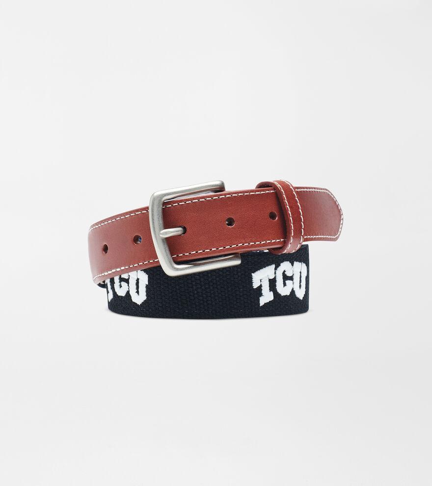 Peter Millar Mens TCU Horned Frogs Belt | Color: Black | Size: 36 Product Image