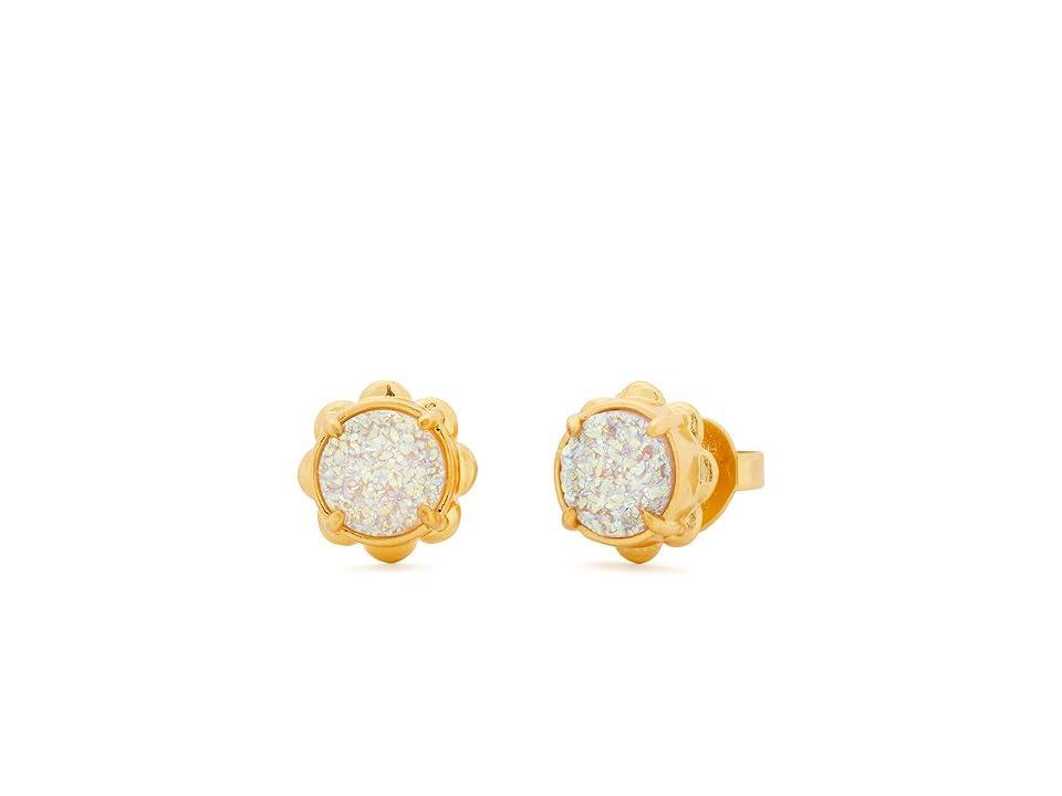 Womens Glam Goldtone & Agate Stud Earrings Product Image