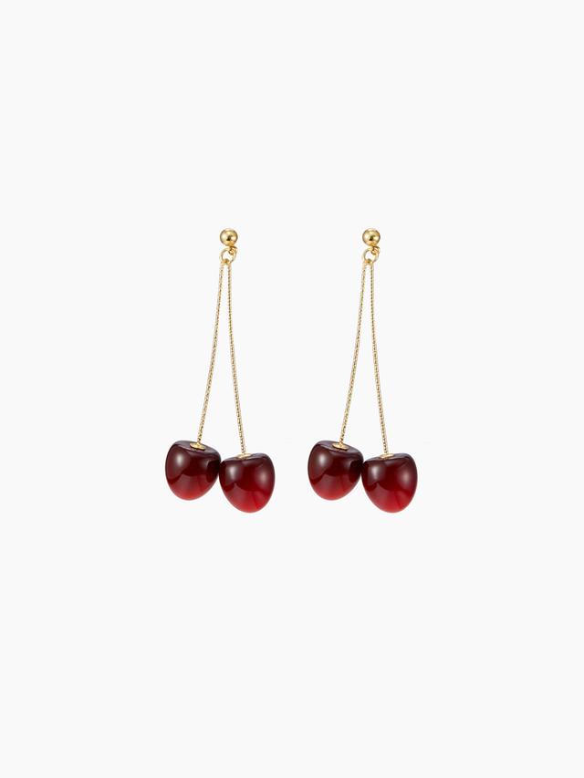 DOUBLE CHERRY  DROP EARRINGS Product Image