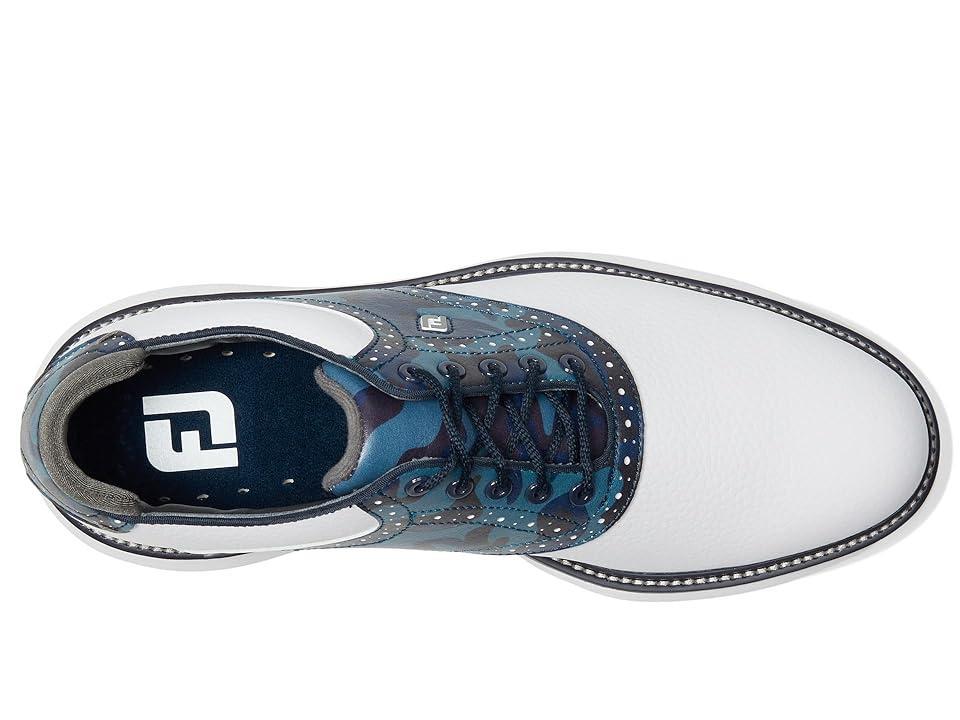 FootJoy Traditions Golf Shoes Navy Camo) Men's Shoes Product Image