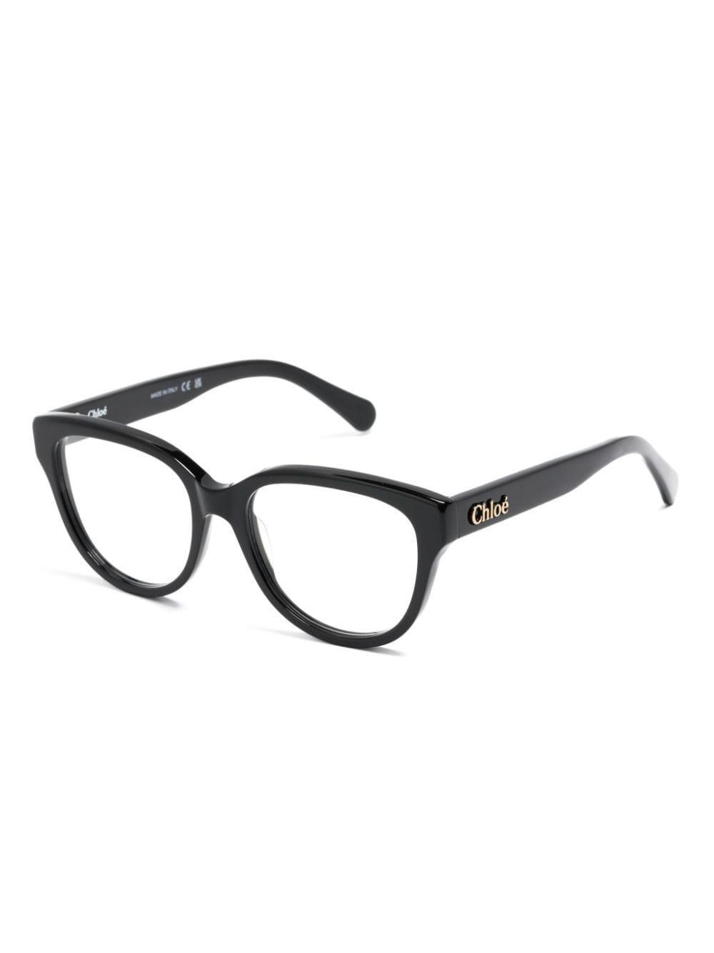 Logo-embossed Square-frame Glasses In Schwarz Product Image