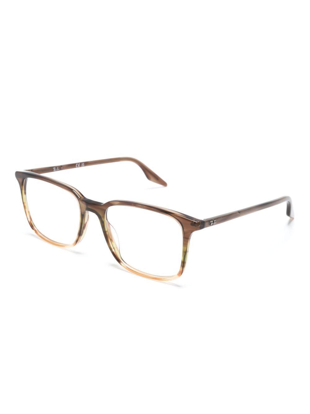 RAY BAN Tortoiseshell Rectangle-frame Glasses In Brown Product Image