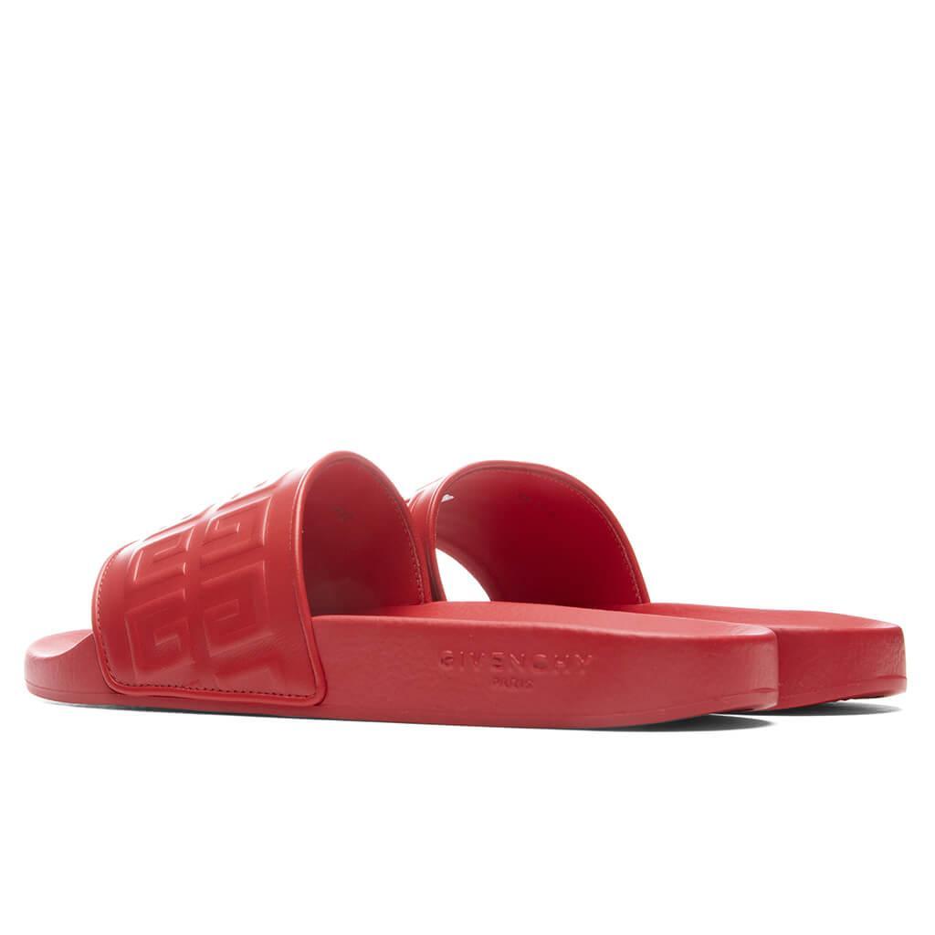 Slide 4G Flat Sandals - Red Male Product Image