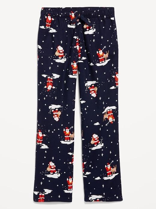 Mid-Rise Printed Flannel Pajama Pants Product Image