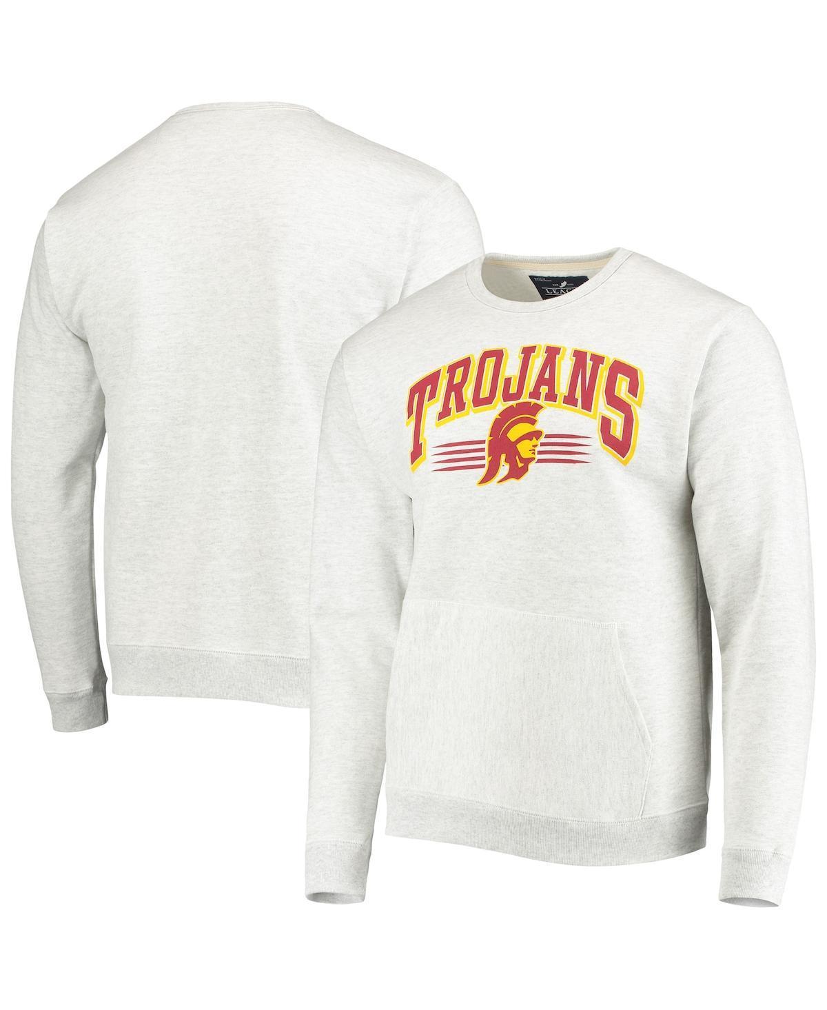 Mens League Collegiate Wear Heathered Gray USC Trojans Upperclassman Pocket Pullover Sweatshirt Product Image