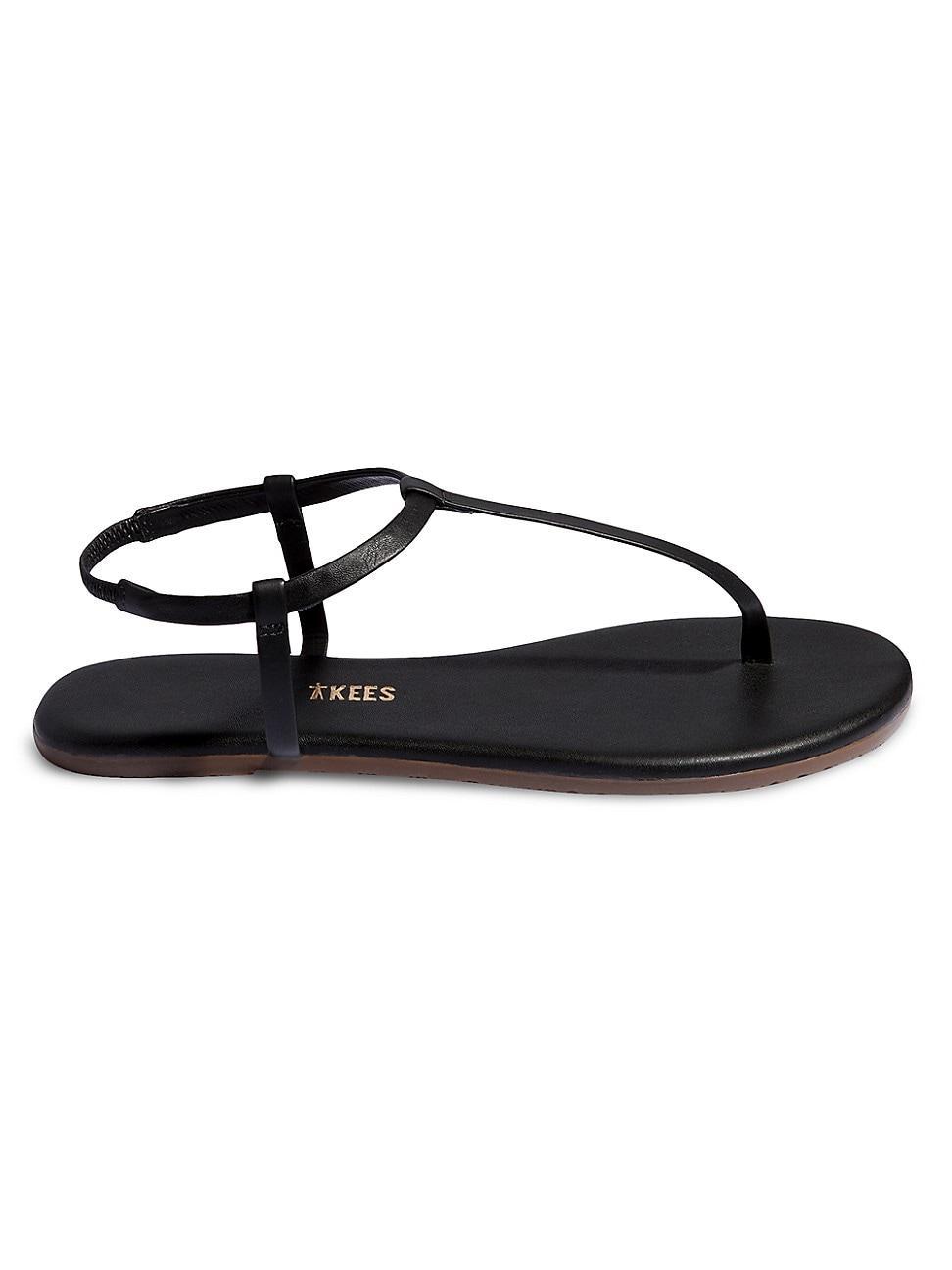 Womens Foundations Matte Leather T-Strap Sandals Product Image