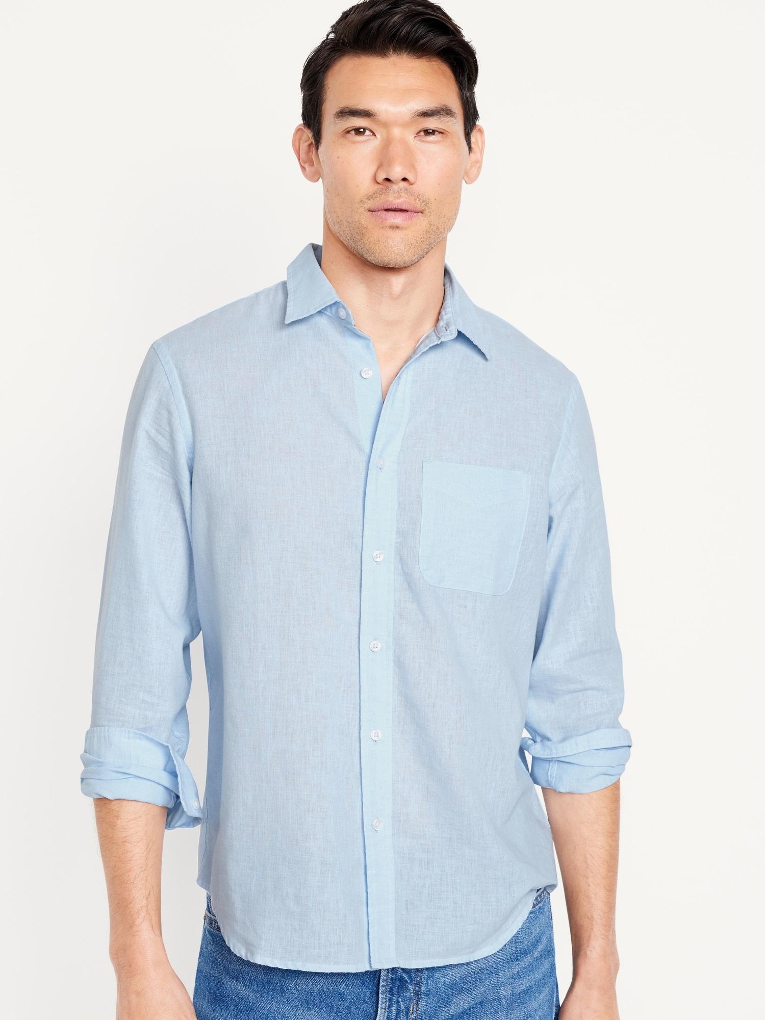 Regular Fit Everyday Linen-Blend Shirt for Men Product Image