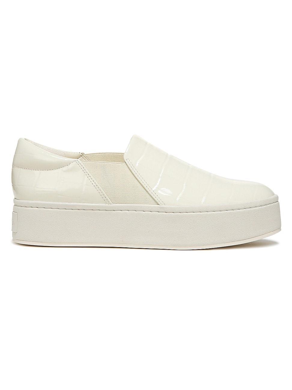 Womens Warren Croc-Embossed Leather Sneakers Product Image