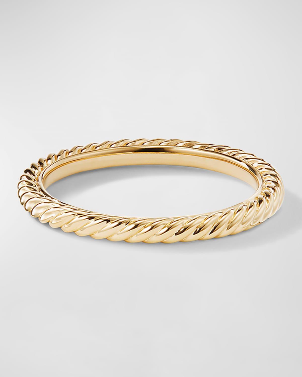 Womens Cable Collectibles Stack Ring in 18K Yellow Gold Product Image