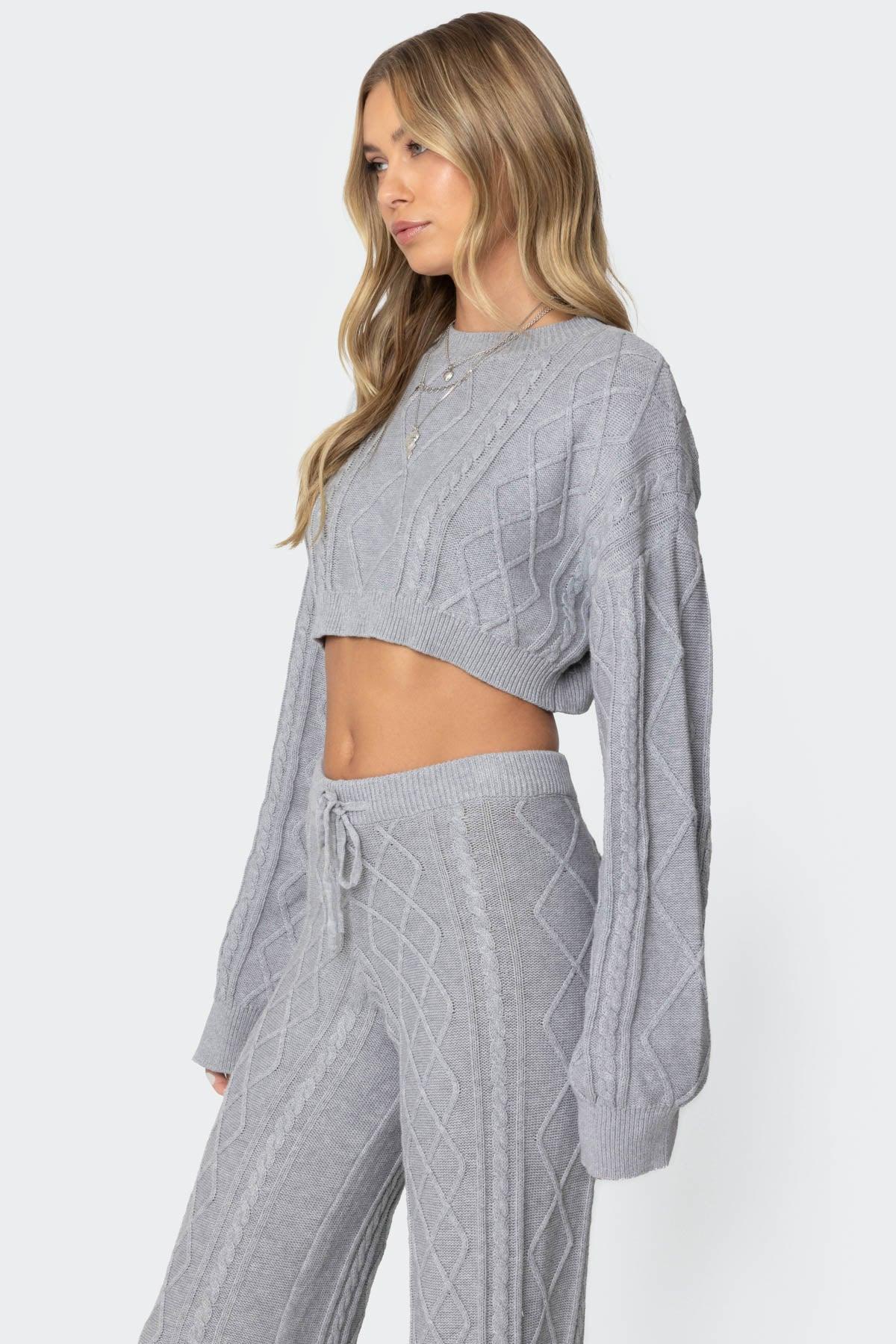 Kasey Cable Knit Cropped Sweater Product Image