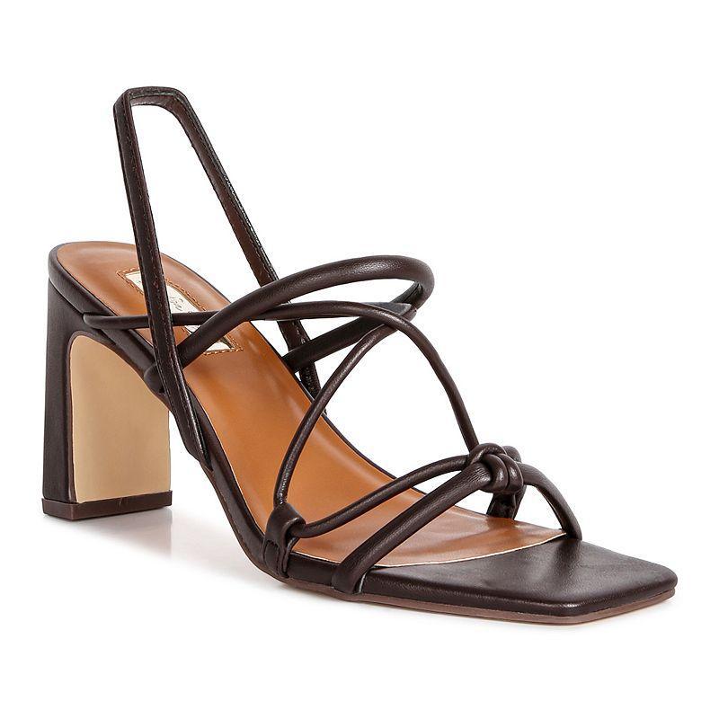 London Rag Two Strings Womens Block Heeled Sandals Brown product image