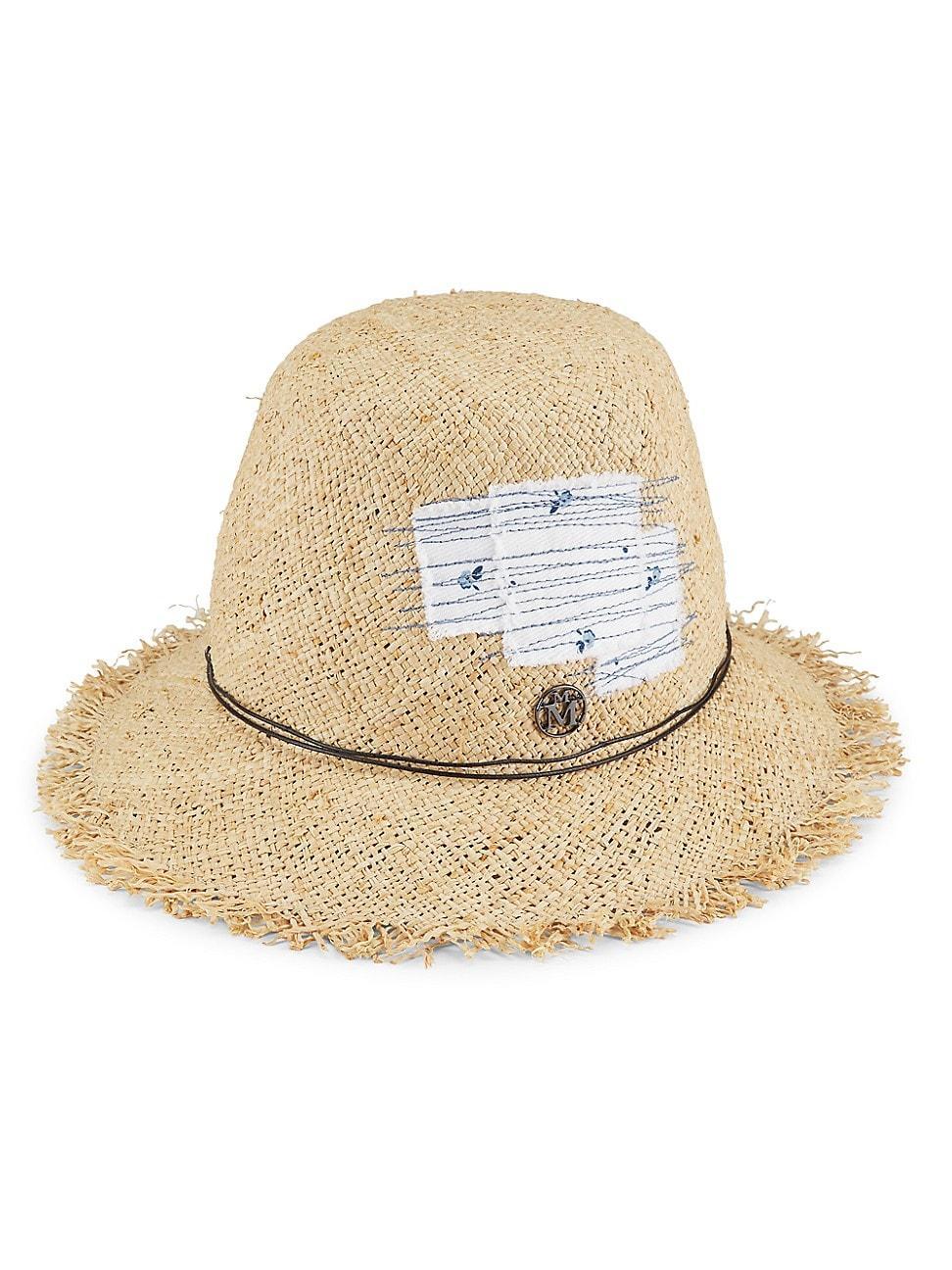 Womens Candice Denim Patch Straw Hat product image