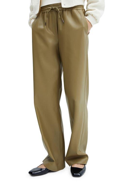 MANGO Pull-On Relaxed Faux Leather Pants Product Image