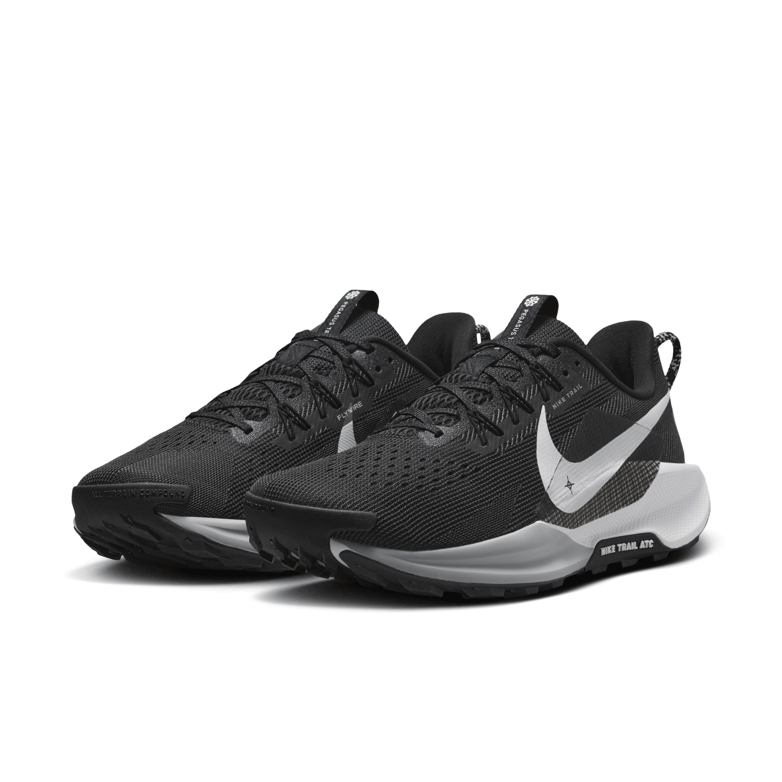 Nike Mens Nike Reactx Pegasus Trail 5 - Mens Running Shoes Black/White/Anthracite Product Image